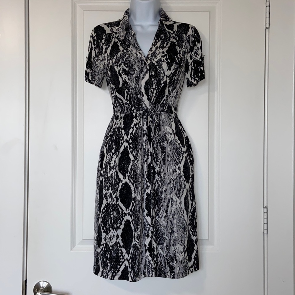 Reptile Print Midi Dress